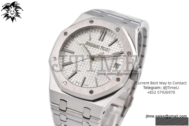 Royal Oak 41mm 15510 SS JF 1:1 Best Edition White Dial on SS Bracelet SA4302 Super Clone