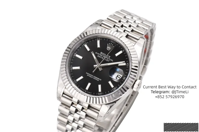 DateJust 41 126334 904L SS VSF 1:1 Best Edition Black Stick Dial on Jubilee Bracelet VS3235 (Free Sprung)